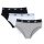 adidas Unterwäsche Slip Bikini (95% Baumwolle) weiss/grau/schwarz Damen - 3 Stück