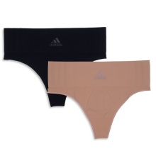 adidas Unterwäsche Slip Thong (perfekte Passform) beige/schwarz Damen - 2 Stück