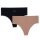 adidas Unterwäsche Slip Thong (perfekte Passform) beige/schwarz Damen - 2 Stück
