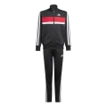 adidas Trainingsanzug Seasonal Essentials Tiberio 3-Streifen schwarz/weiss/rot Kinder