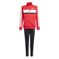 adidas Trainingsanzug Seasonal Essentials Tiberio 3-Streifen rot/schwarz Kinder