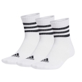 adidas Sportsocken 3-Streifen Cushioned Sportswear Mid-Cut (Baumwolle) weiss/schwarz - 3 Paar