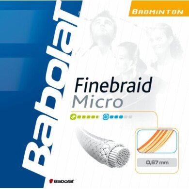 Babolat Badmintonsaite Finebraid Micro weiss 10m Set