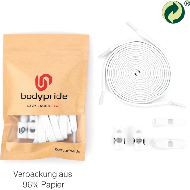 bodypride Schnürsenkel Flat/flach modisch weiss 120cm - 1 Paar
