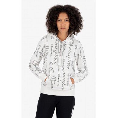 Champion Kapuzenpullover (Hoodie) American Classic Graphic Logo Schriftzug weiss Damen