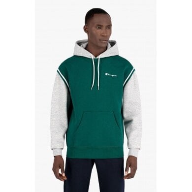 Champion Kapuzenpullover (Baumwoll-Hoodie) kontrastfarben mit kleinem Logo grün Herren