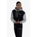 Champion Kapuzenpullover (Baumwoll-Hoodie) kontrastfarben mit kleinem Logo schwarz Herren