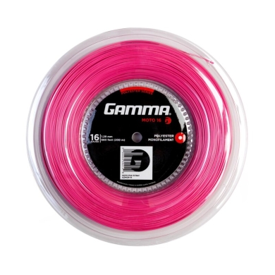 Gamma Tennissaite Moto (Haltbarkeit+Spin) pink 200m Rolle