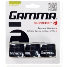 Gamma Overgrip Supreme (langlebig, hervorragende Griffigkeit + Saugfähigkeit) 0.6mm schwarz - 3 Stück