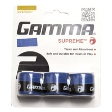 Gamma Overgrip Supreme (langlebig, hervorragende Griffigkeit + Saugfähigkeit) 0.6mm blau - 3 Stück