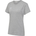 hummel Sport/Freizeit-Shirt hmlGO 2.0 (Bio-Baumwolle, klassisch Design) Kurzarm grau Damen