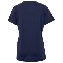 hummel Sport/Freizeit-Shirt hmlGO 2.0 Logo (Bio-Baumwolle) Kurzarm marineblau Damen