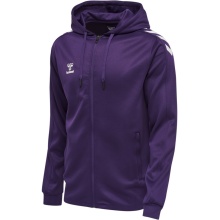 hummel Sport-Kapuzenjacke hmlCORE XK Poly Zip Hood Sweat (Polyester-Sweatstoff) mit Kapuze violett/weiss Herren