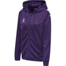 hummel Sport-Kapuzenjacke hmlCORE XK Poly Zip Hood Sweat (Polyester-Sweatstoff) mit Kapuze violett/weiss Damen