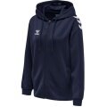 hummel Sport-Kapuzenjacke hmlCORE XK Poly Zip Hood Sweat (Polyester-Sweatstoff) mit Kapuze marineblau Damen
