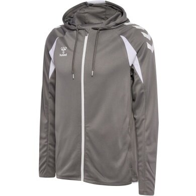 hummel Kapuzenpullover hmlCORE 2.0 Full-Zip Hoodie (100% rec. Polyester) grau/weiss Herren