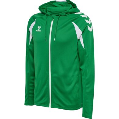 hummel Kapuzenpullover hmlCORE 2.0 Full-Zip Hoodie (100% rec. Polyester) grün/weiss Herren