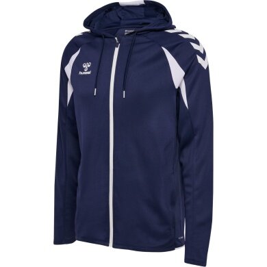 hummel Kapuzenpullover hmlCORE 2.0 Full-Zip Hoodie (100% rec. Polyester) marineblau/weiss Herren