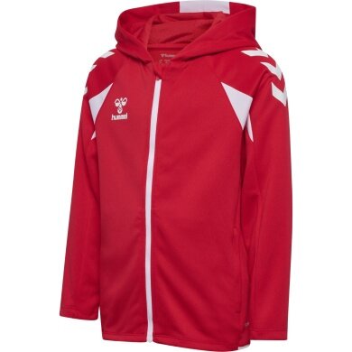 hummel Kapuzenpullover hmlCORE 2.0 Full-Zip Hoodie (100% rec. Polyester) rot/weiss Kinder