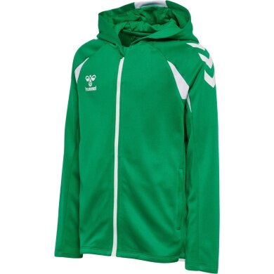 hummel Kapuzenpullover hmlCORE 2.0 Full-Zip Hoodie (100% rec. Polyester) grün/weiss Kinder