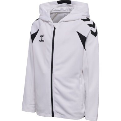 hummel Kapuzenpullover hmlCORE 2.0 Full-Zip Hoodie (100% rec. Polyester) weiss/schwarz Kinder
