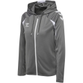 hummel Kapuzenpullover hmlCORE 2.0 Full-Zip Hoodie (100% rec. Polyester) grau/weiss Damen