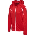 hummel Kapuzenpullover hmlCORE 2.0 Full-Zip Hoodie (100% rec. Polyester) rot/weiss Damen