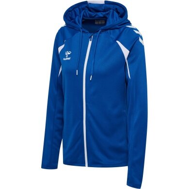 hummel Kapuzenpullover hmlCORE 2.0 Full-Zip Hoodie (100% rec. Polyester) blau/weiss Damen