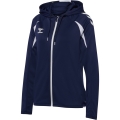 hummel Kapuzenpullover hmlCORE 2.0 Full-Zip Hoodie (100% rec. Polyester) marineblau/weiss Damen