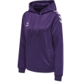 hummel Sport-Kapuzenpullover hmlCORE XK Poly Sweat Hoodie (Polyester-Sweatstoff) mit Kapuze violett/weiss Damen