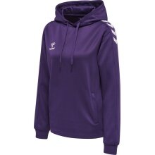 hummel Sport-Kapuzenpullover hmlCORE XK Poly Sweat Hoodie (Polyester-Sweatstoff) mit Kapuze violett/weiss Damen
