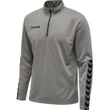 hummel Sport-Langarmshirt hmlAUTHENTIC Half-Zip Sweatshirt (gestricktem Polyester) grau Herren