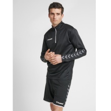 hummel Sport-Langarmshirt hmlAUTHENTIC Half-Zip Sweatshirt (gestricktem Polyester) schwarz/weiss Herren
