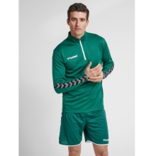 hummel Sport-Langarmshirt hmlAUTHENTIC Half-Zip Sweatshirt (gestricktem Polyester) dunkelgrün Herren