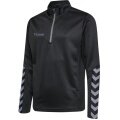 hummel Sport-Langarmshirt hmlAUTHENTIC Half-Zip Sweatshirt (gestricktem Polyester) schwarz/asphaltgrau Kinder