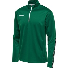 hummel Sport-Langarmshirt hmlAUTHENTIC Half-Zip Sweatshirt (gestricktem Polyester) dunkelgrün Kinder