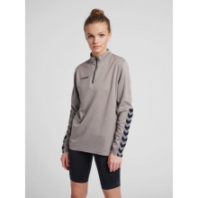 hummel Sport-Langarmshirt hmlAUTHENTIC Half-Zip Sweatshirt (gestricktem Polyester) grau Damen