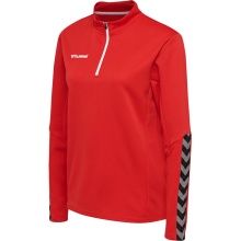 hummel Sport-Langarmshirt hmlAUTHENTIC Half-Zip Sweatshirt (gestricktem Polyester) rot Damen
