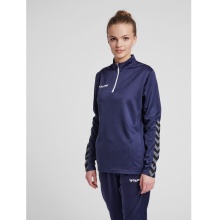 hummel Sport-Langarmshirt hmlAUTHENTIC Half-Zip Sweatshirt (gestricktem Polyester) marineblau Damen