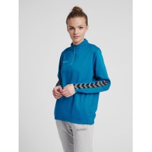 hummel Sport-Langarmshirt hmlAUTHENTIC Half-Zip Sweatshirt (gestricktem Polyester) tealblau Damen