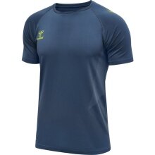 hummel Sport-Tshirt hmlLEAD Pro Seamless Training Jersey (dehnbarer Jerseystoff) Kurzarm dunkelblau Herren