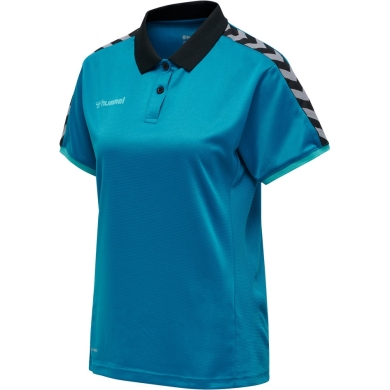 hummel Sport-Polo hmlAUTHENTIC Functional (weicher Jerseystoff) Kurzarm tealblau Damen