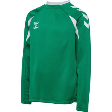 hummel Pullover hmlCORE 2.0 Crew Neck (100% rec. Polyester) grün/weiss Kinder
