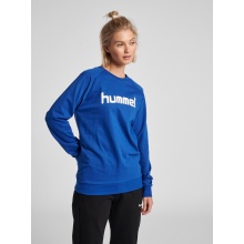 hummel Pullover Basic hmlGO Cotton Sweatshirt Big Logo (Baumwolle) dunkelblau Damen