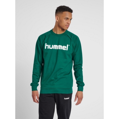 hummel Pullover Basic hmlGO Cotton Sweatshirt Big Logo (Baumwolle) dunkelgrün Herren