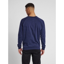 hummel Pullover Basic hmlGO Cotton Sweatshirt Big Logo (Baumwolle) marineblau Herren