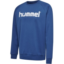 hummel Pullover Basic hmlGO Cotton Sweatshirt Big Logo (Baumwolle) dunkelblau Kinder