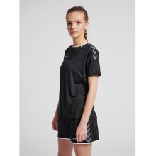 hummel Sport-Shirt hmlAUTHENTIC Poly Jersey (leichter Jerseystoff) Kurzarm schwarz/weiss Damen