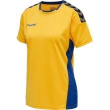 hummel Sport-Shirt hmlAUTHENTIC Poly Jersey (leichter Jerseystoff) Kurzarm gelb/blau Damen