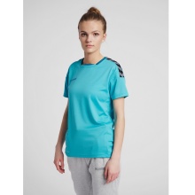 hummel Sport-Shirt hmlAUTHENTIC Poly Jersey (leichter Jerseystoff) Kurzarm blau Damen